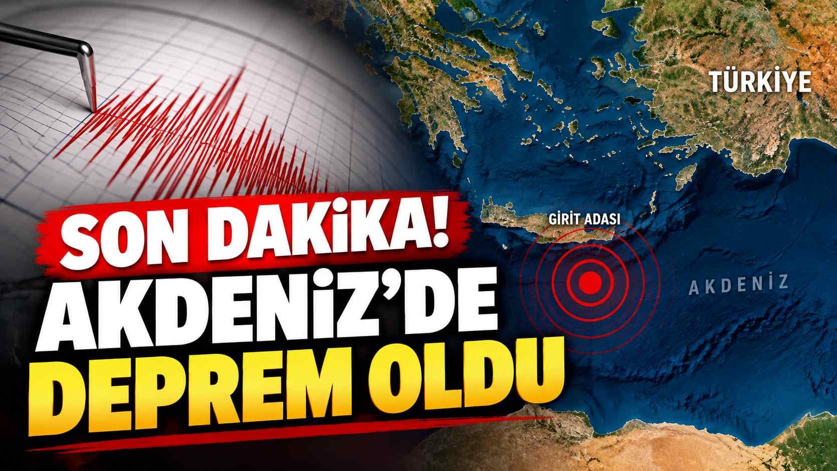Son dakika - Akdeniz'de deprem