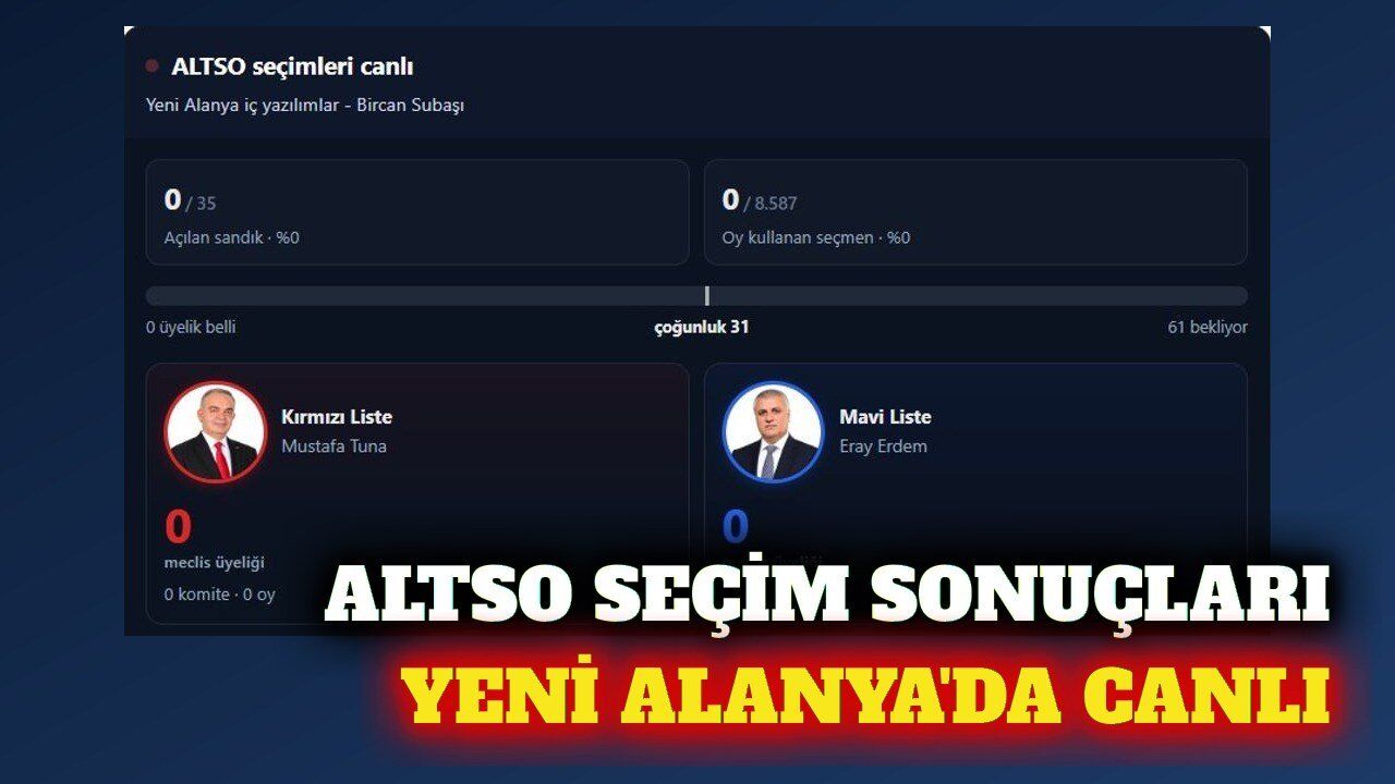 ALTSO seçim sonuçları Yeni Alanya'da canlı takip ediliyor