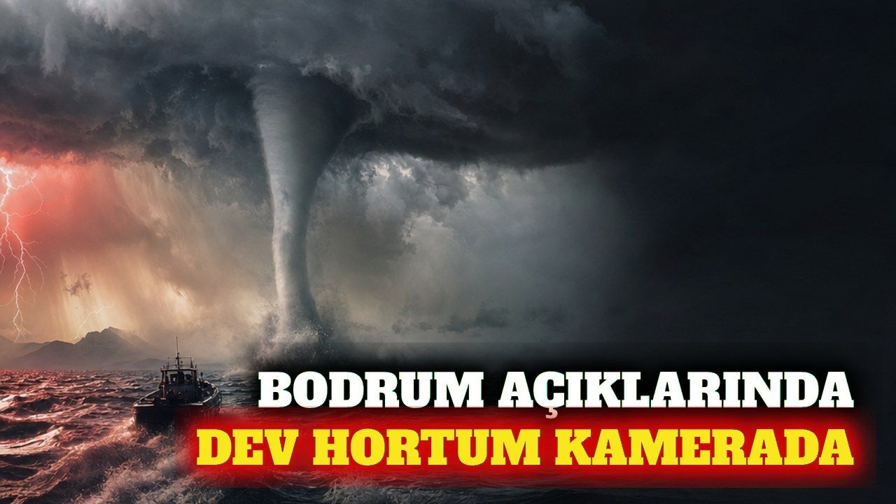 Bodrum açıklarında oluşan hortum kameraya yansıdı