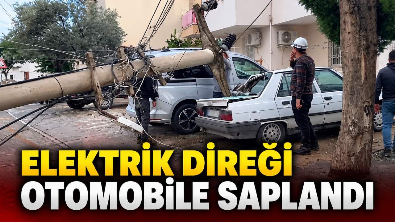 Gazipaşa'da elektrik direği otomobile saplandı: Araç sahibi şikayetçi oldu