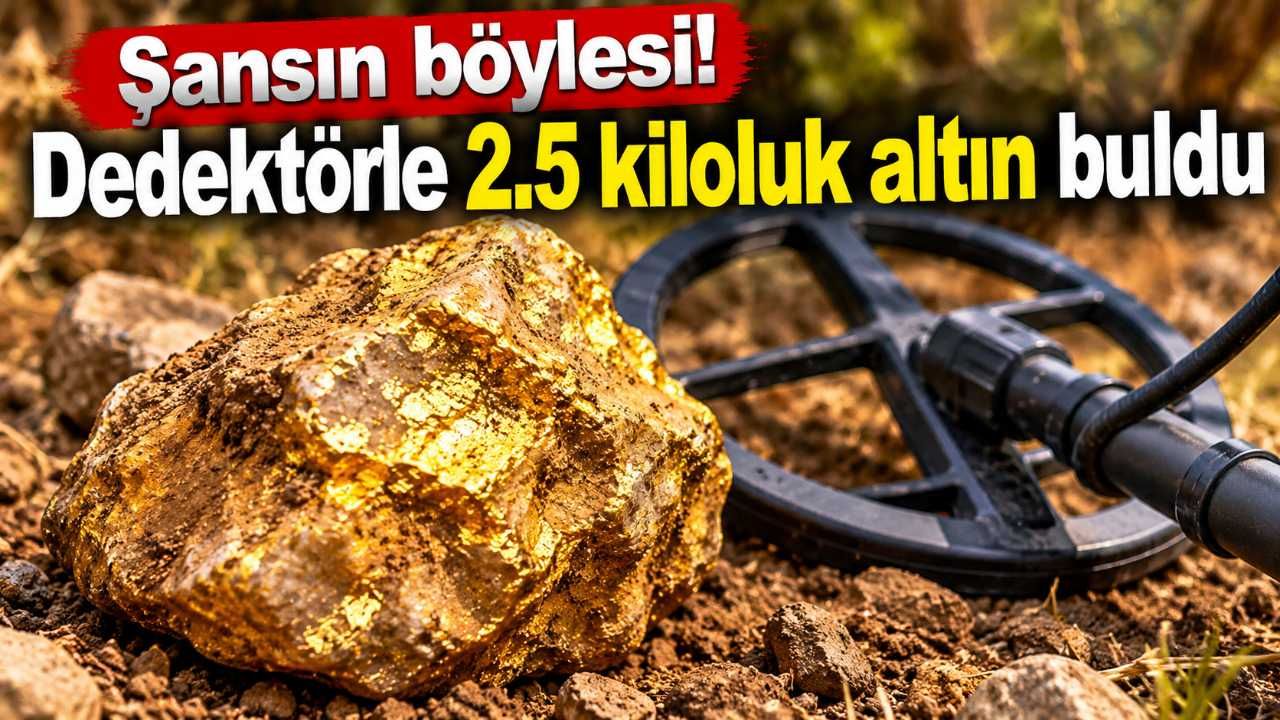 Şansın böylesi! Dedektörle 2.5 kiloluk altın buldu
