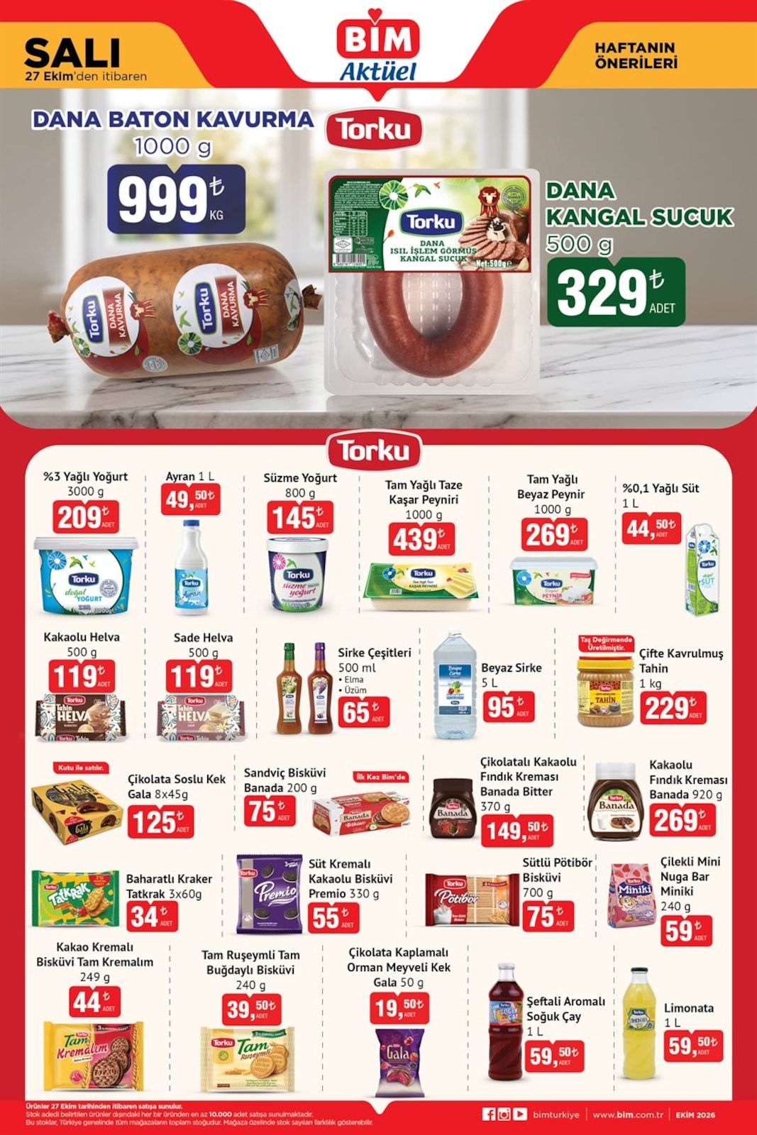 BİM 27 Ekim kataloğunun 2. sayfası
