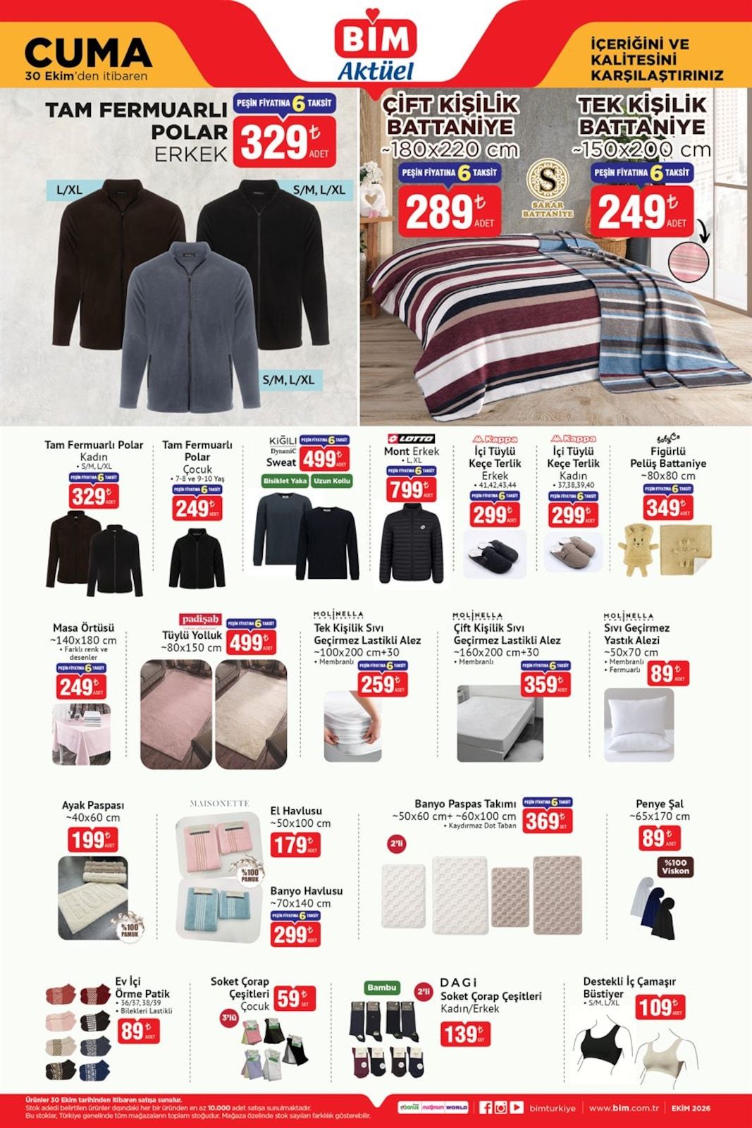 BİM 30 Ekim kataloğunun 2. sayfası